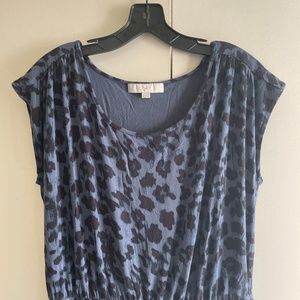 Ann Taylor Loft blue leopard knit dress size medium